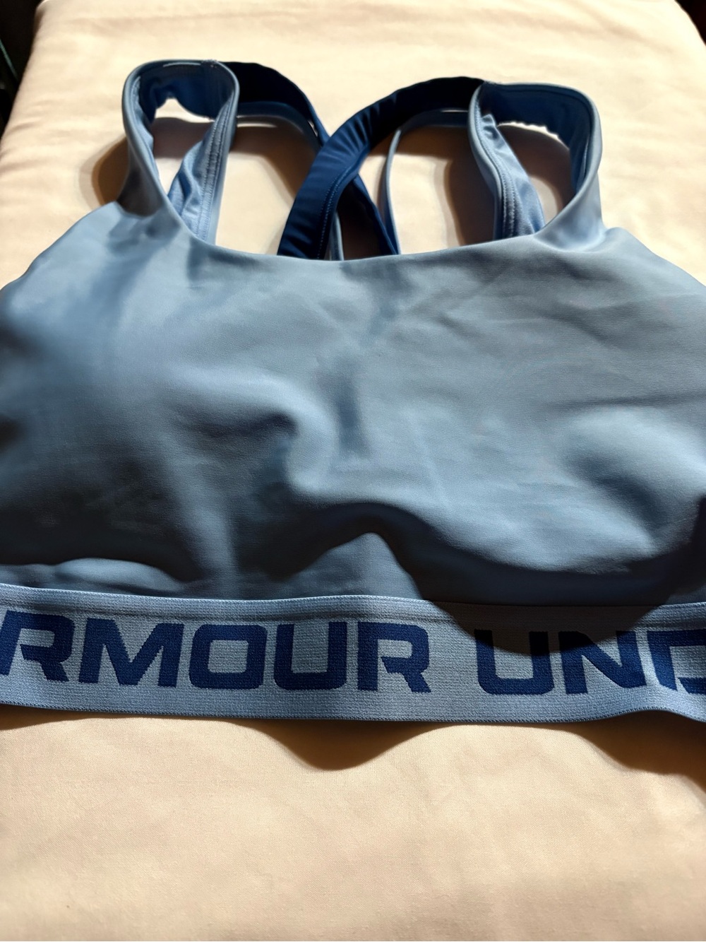 Under Armour Light Blue & Navy Medium-Impact Sports Bra